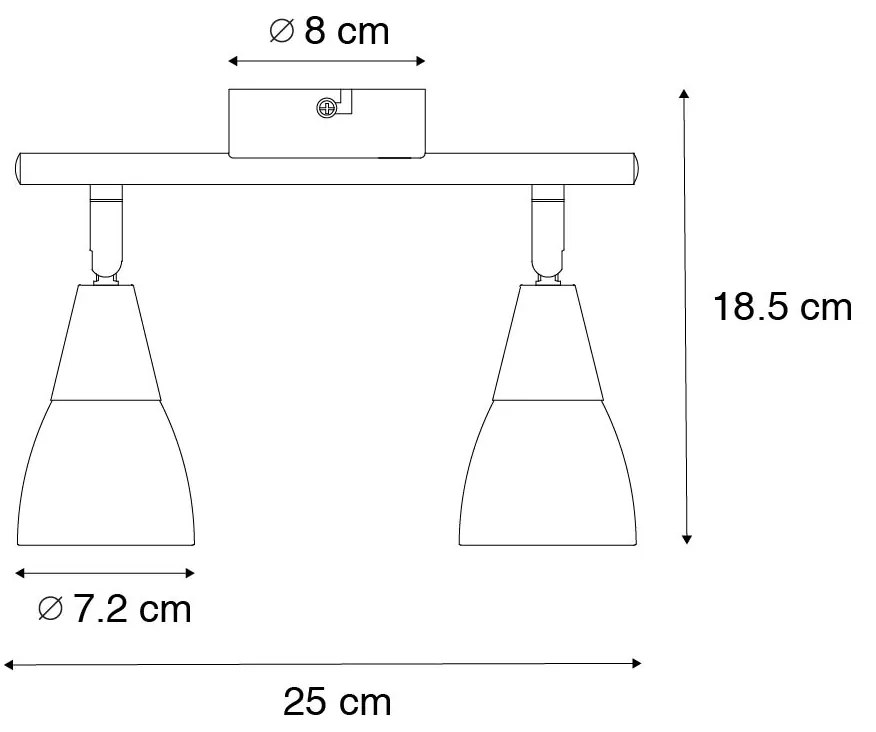 Candeeiro de teto clássico dourado com vidro fosco 2 luzes - Madi