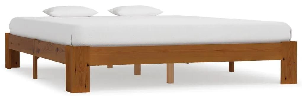 Estrutura de cama 160x200 cm pinho maciço castanho-claro