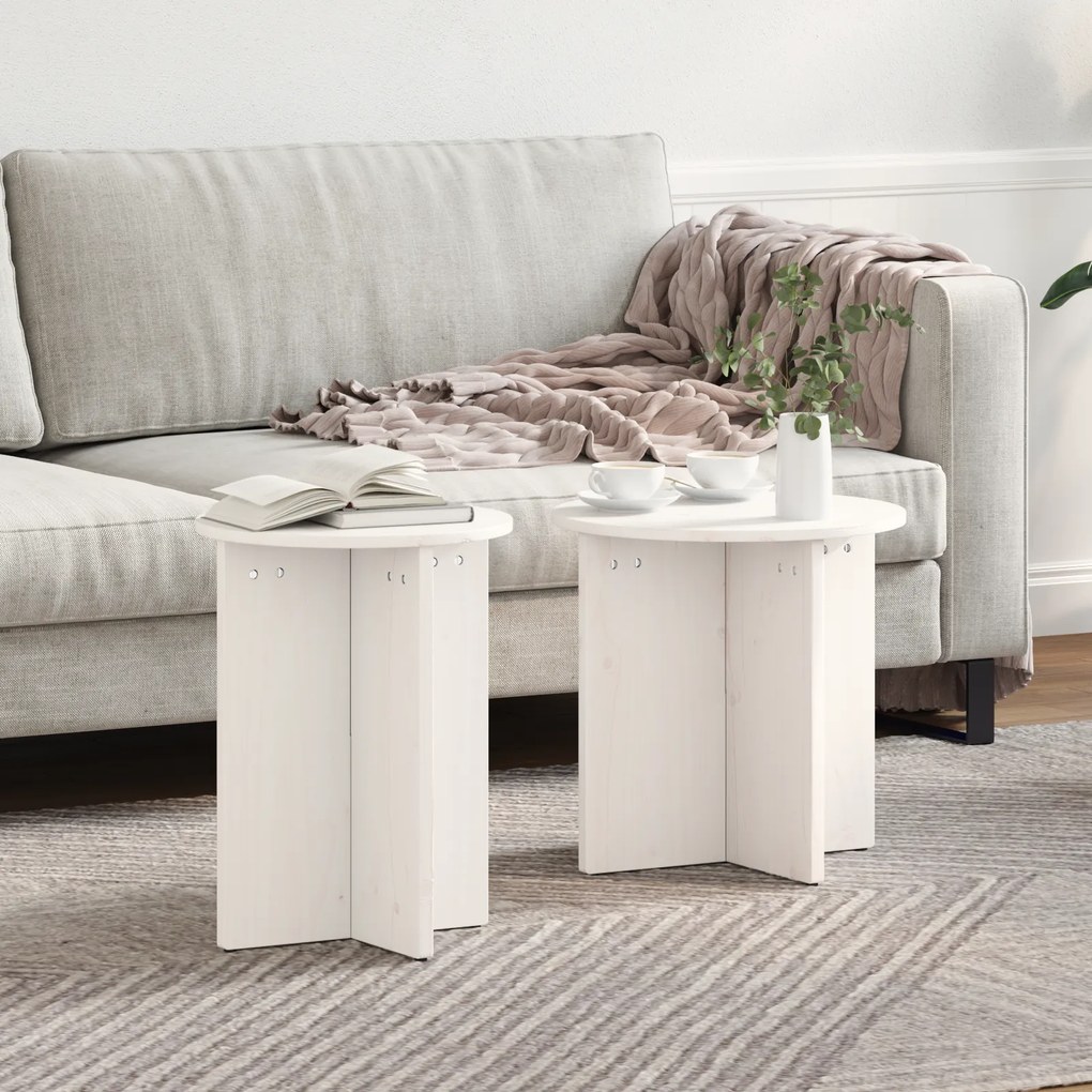 Conjunto de Mesas de Café 2 pcs Branco 41,5 x 41,5 x 41 cm