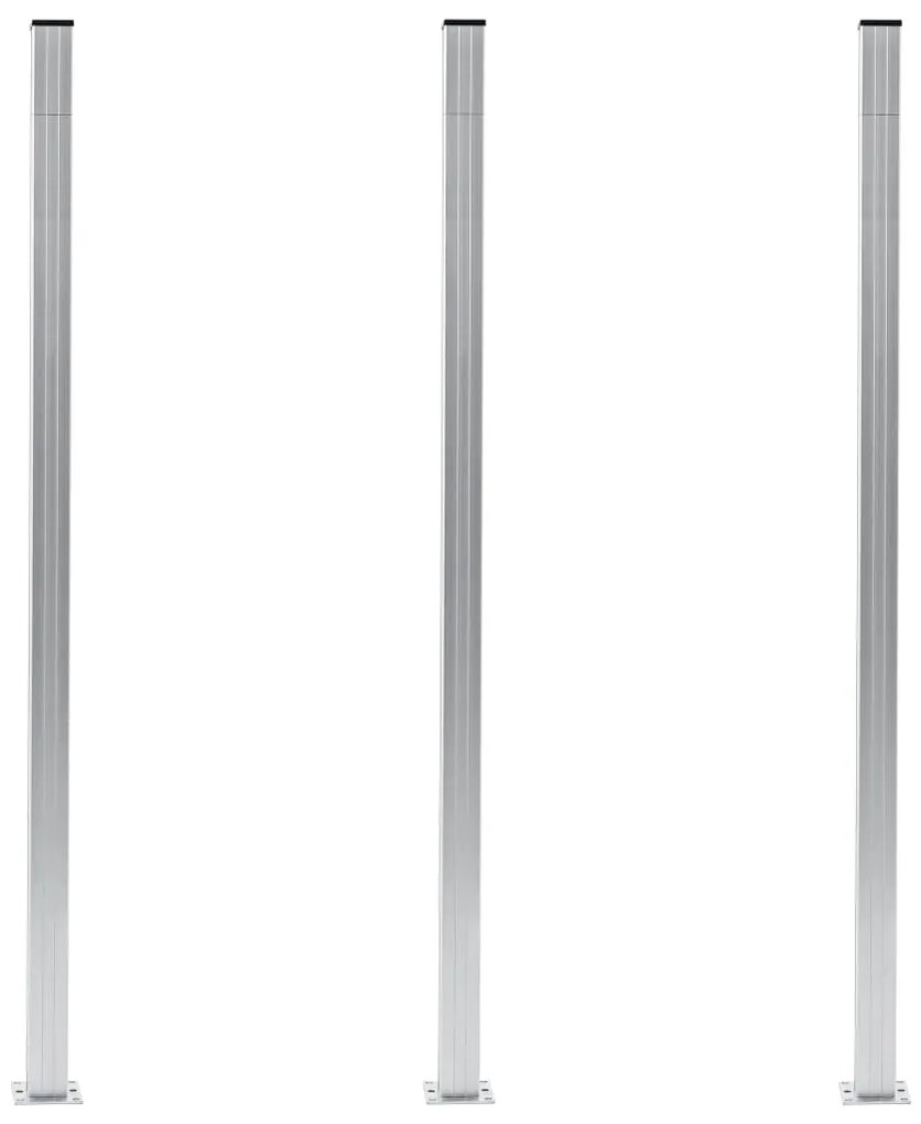 49077 vidaXL Postes de cerca 3 pcs alumínio 185 cm