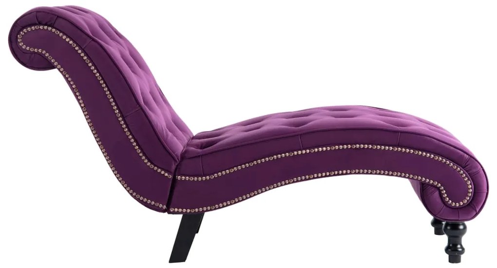 Chaise longue em veludo roxo