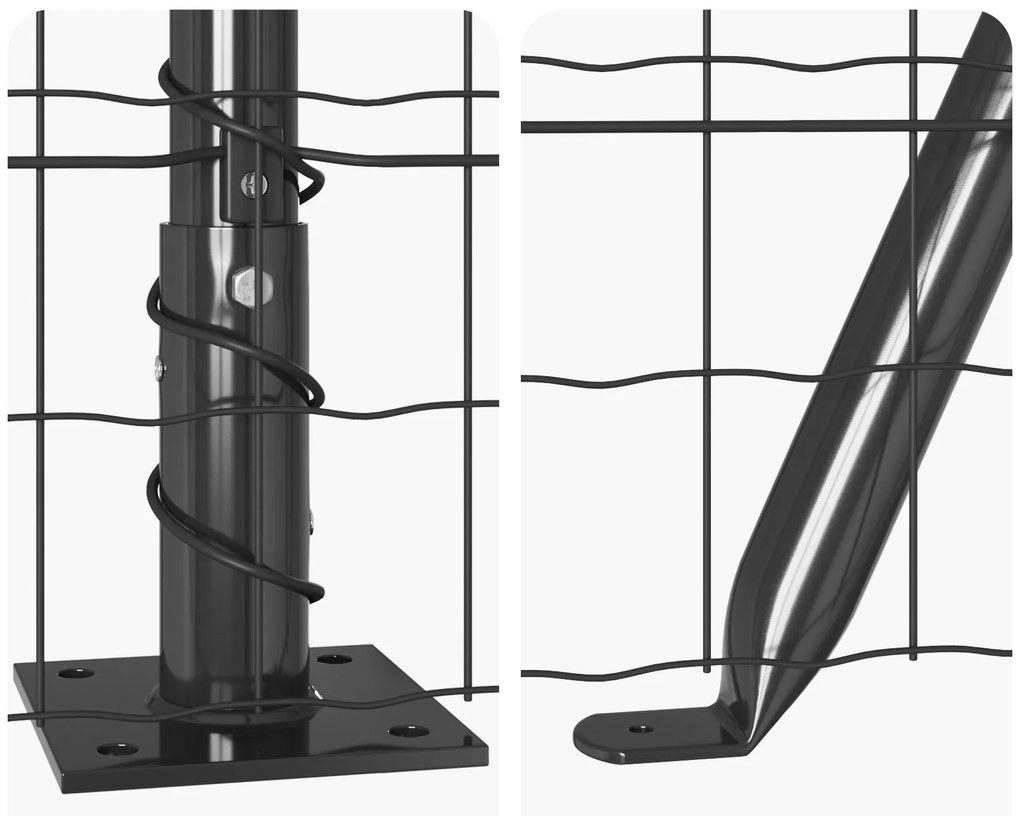 Cerca Euro com 7 Posts Flangeados 1,4x10 m Aço Galvanizado