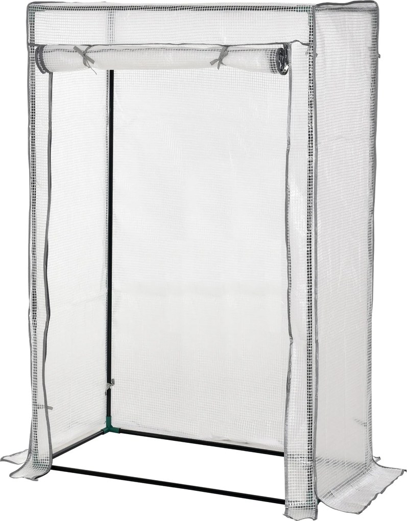 Outsunny Estufa de Jardim Compacta 100x50x150 cm Pe Transparente Estrutura em Aço Porta com Zíper Enrolável | Aosom Portugal