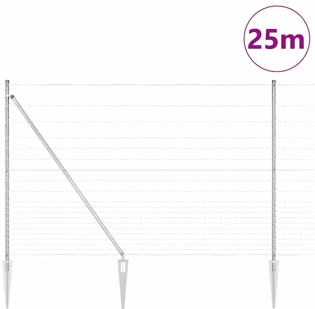 Cerca de Campo 1,6 x 25 m em Aço Galvanizado