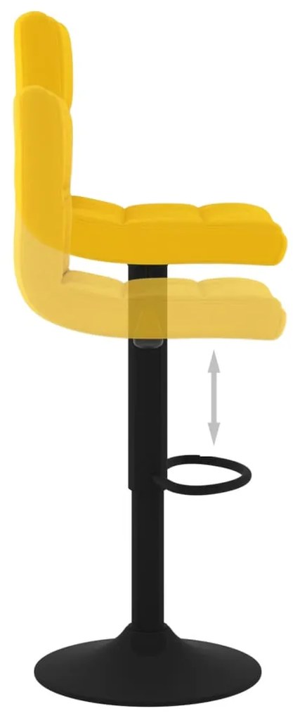 Bancos de bar 2 pcs veludo amarelo mostarda