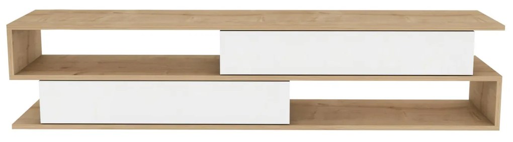 Móvel TV Cortez – Carvalho e Branco – 160 cm x 35,3 cm x 38,6 cm