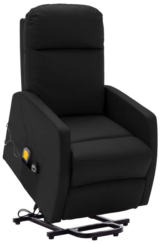 vidaXL Poltrona massagens elevatória couro artificial preto