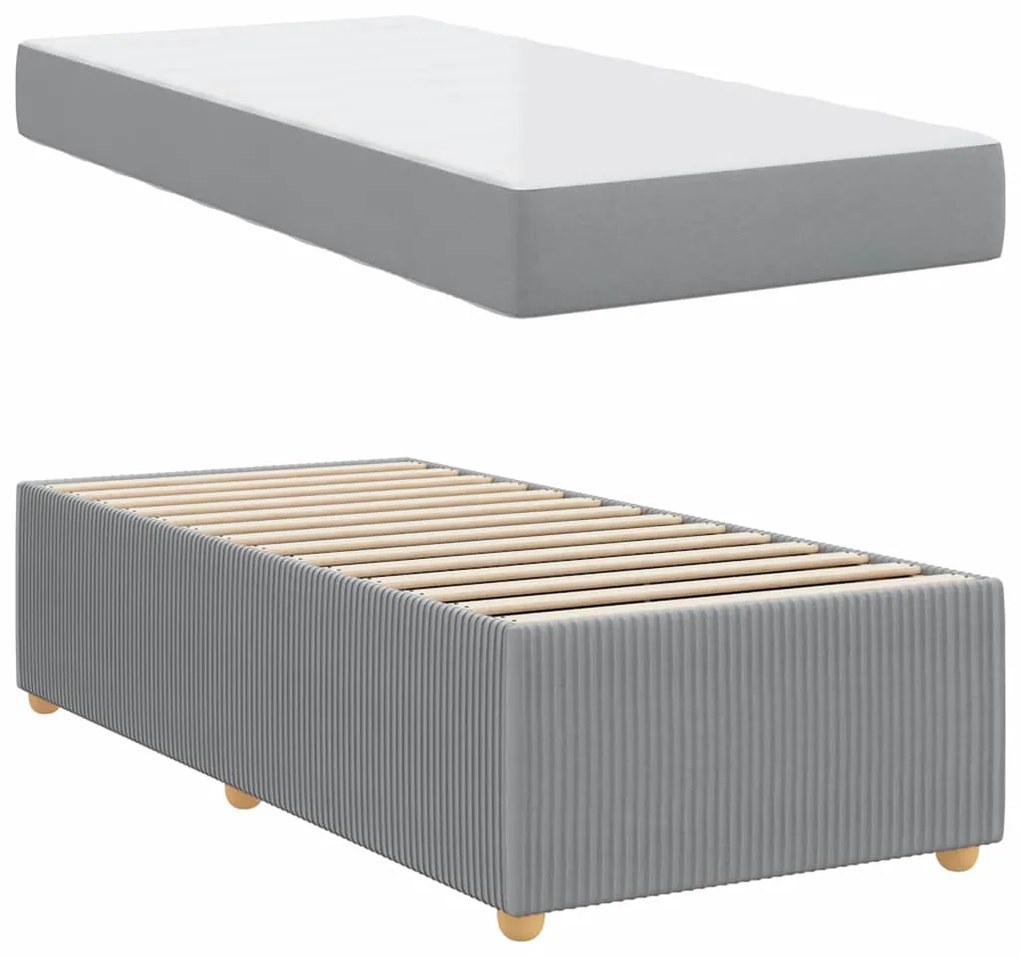 Estrutura da Cama Outros Cinzento-claro 90 x 200 cm tecido