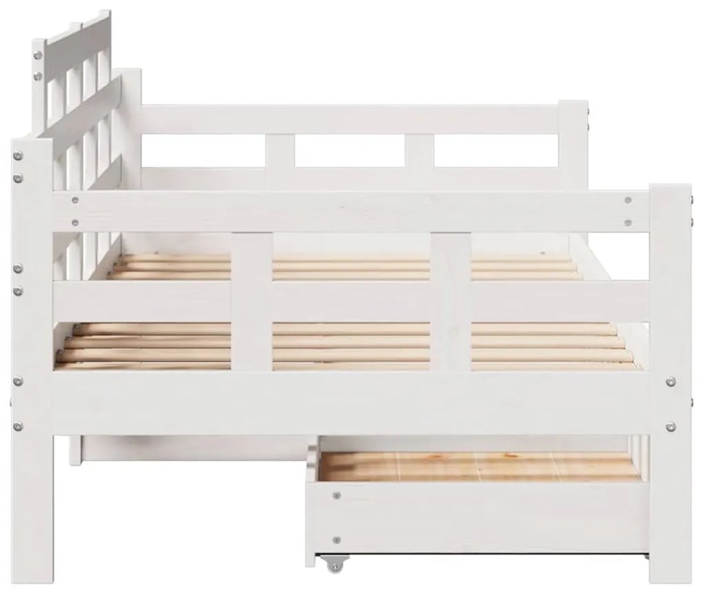 Sofá-cama com gavetas 80x200 cm madeira de pinho maciça
