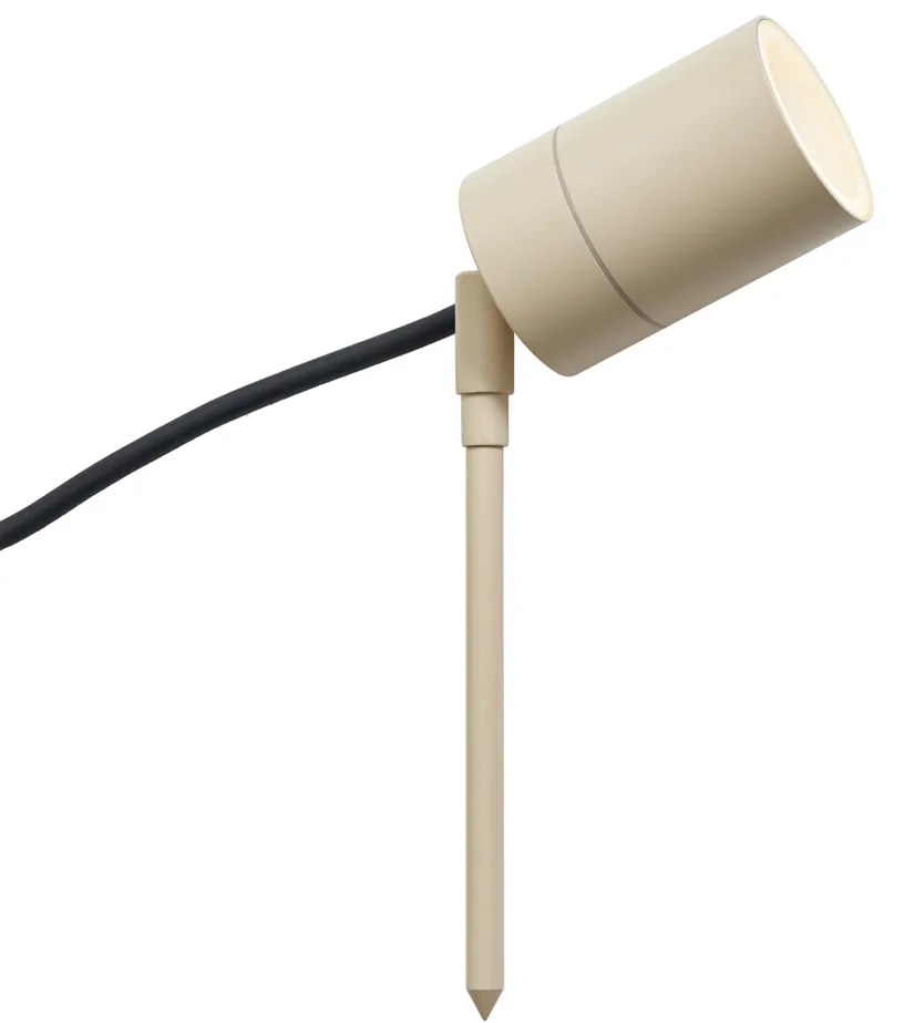Foco de jardim creme GU10 50mm ajustável IP44 com cabo e ficha - Solo
