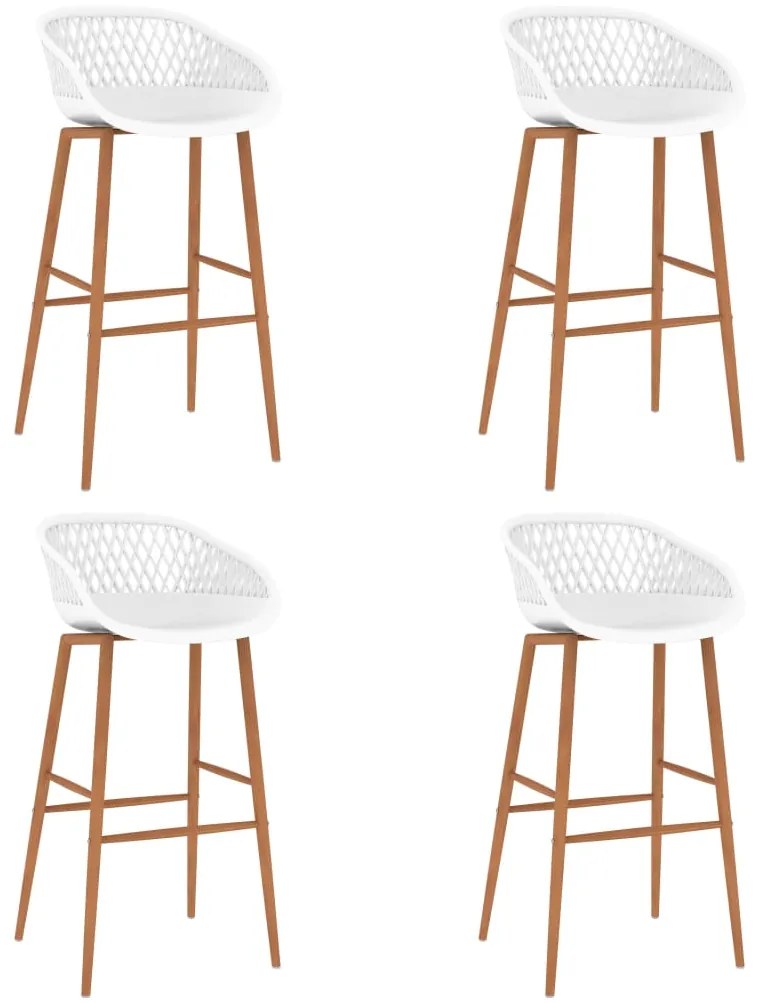248165 vidaXL Bancos de bar 4 pcs branco