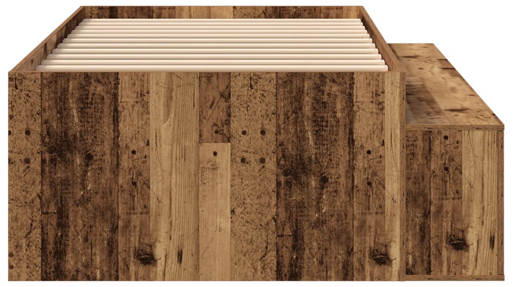 Estrutura Cama Armazenamento Madeira Velha 80x200 cm