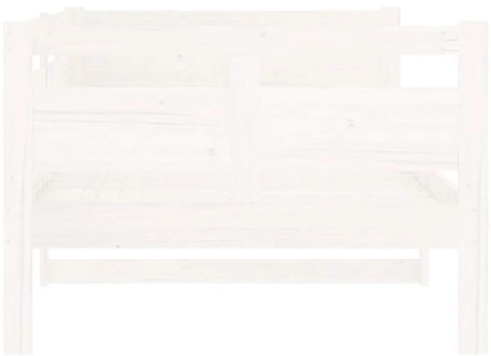 Sofá-cama 90x200 cm madeira de pinho maciça branco