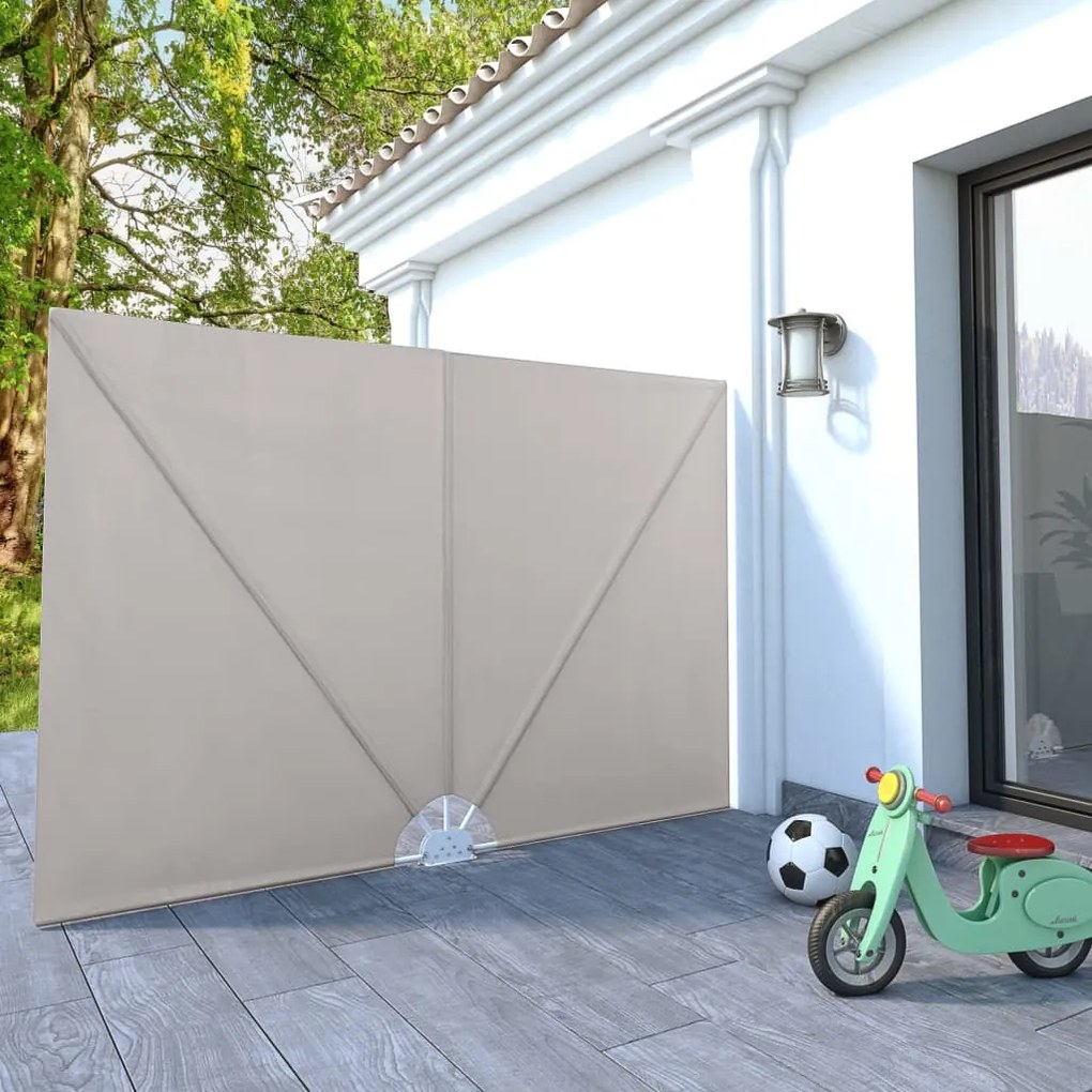 vidaXL Toldo lateral dobrável para terraço 240x160 cm creme