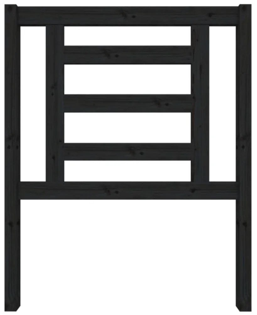 Cabeceira de cama 81x4x100 cm pinho maciço preto