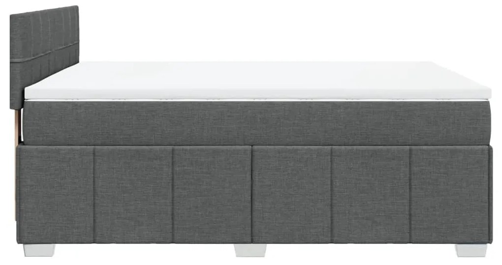 Cama com molas/colchão 140x190 cm tecido cinzento-escuro