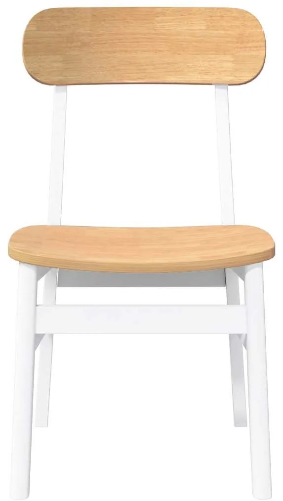Cadeiras de jantar 2 pcs madeira de seringueira maciça branco
