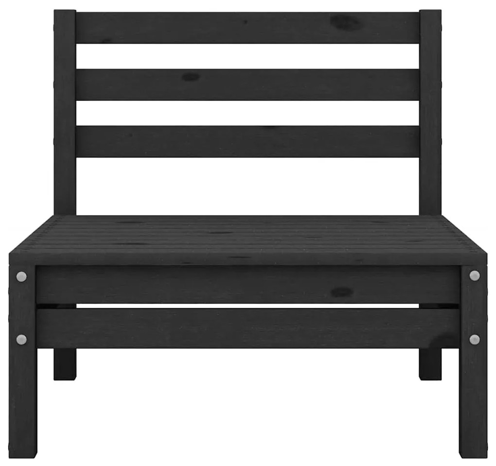 Sofás de centro para jardim 4 pcs madeira de pinho maciça preto