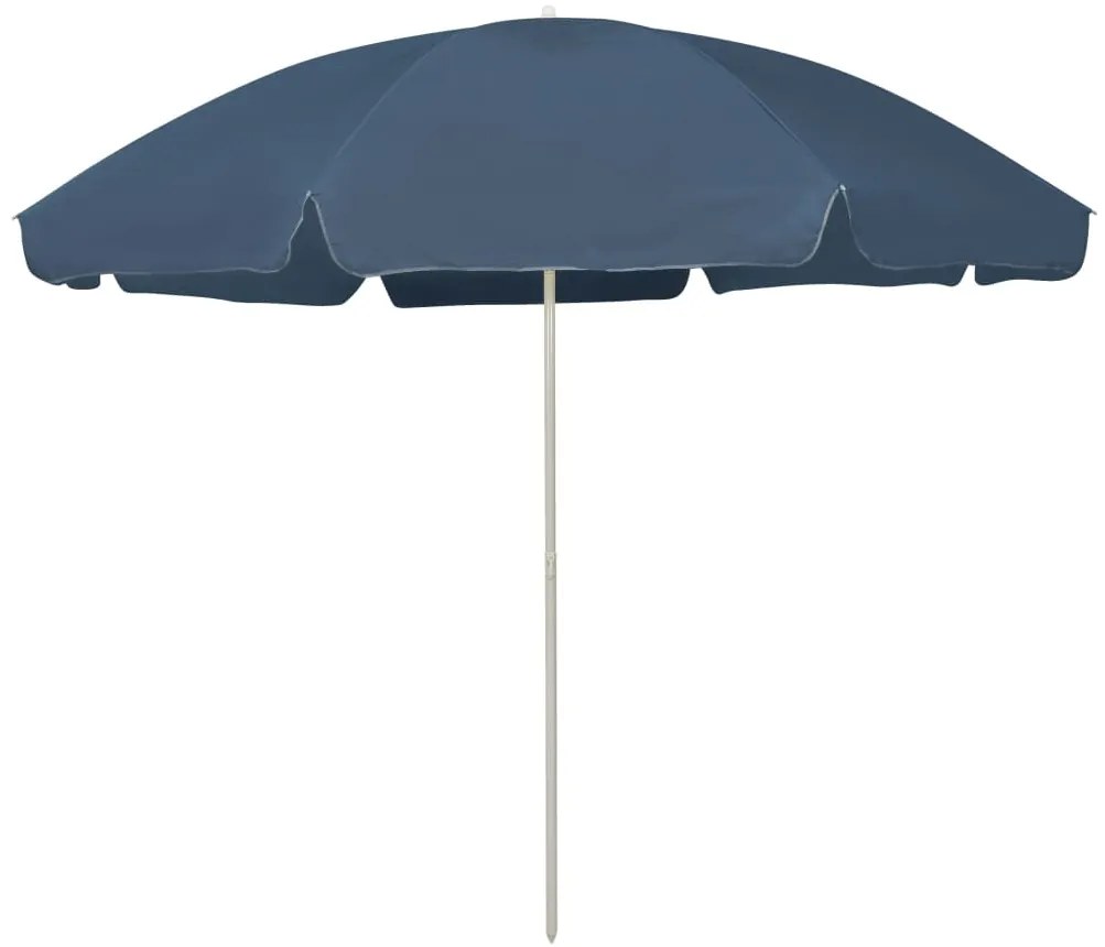 vidaXL Guarda-sol de praia 300 cm azul