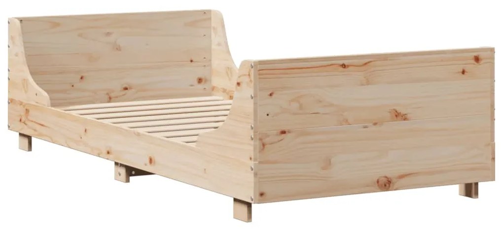 Cama com estante sem colchão 75x190 cm madeira maciça
