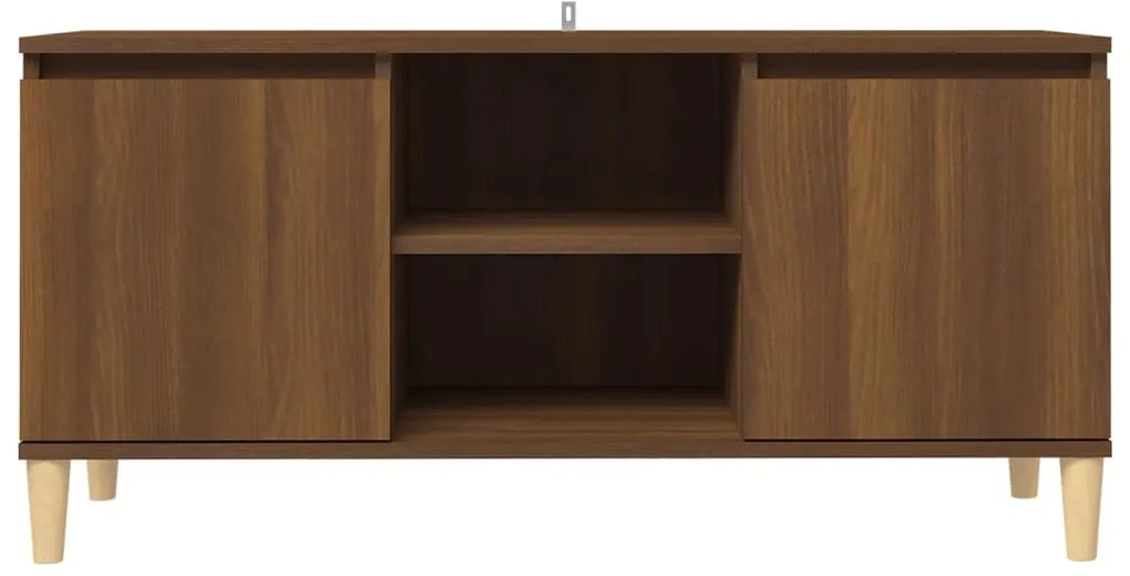 Móvel de TV c/ pernas madeira 103,5x35x50 cm carvalho castanho