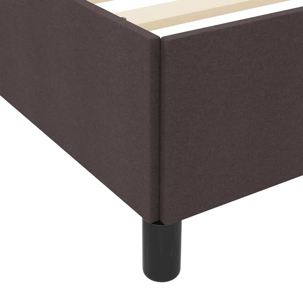 Cama Box Castanho 140 x 200 cm Tecido, Madeira de Engenharia