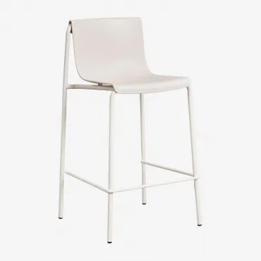 Pack De 2 Bancos Altos De Jardim Em Polipropileno Ismene ↑65 Cm & Branco Pedra - Sklum
