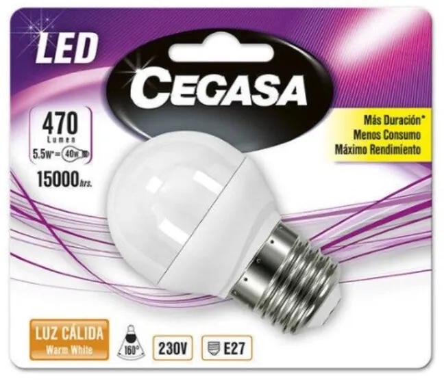 Lâmpada LED esférica Cegasa E27 5,5 W A+