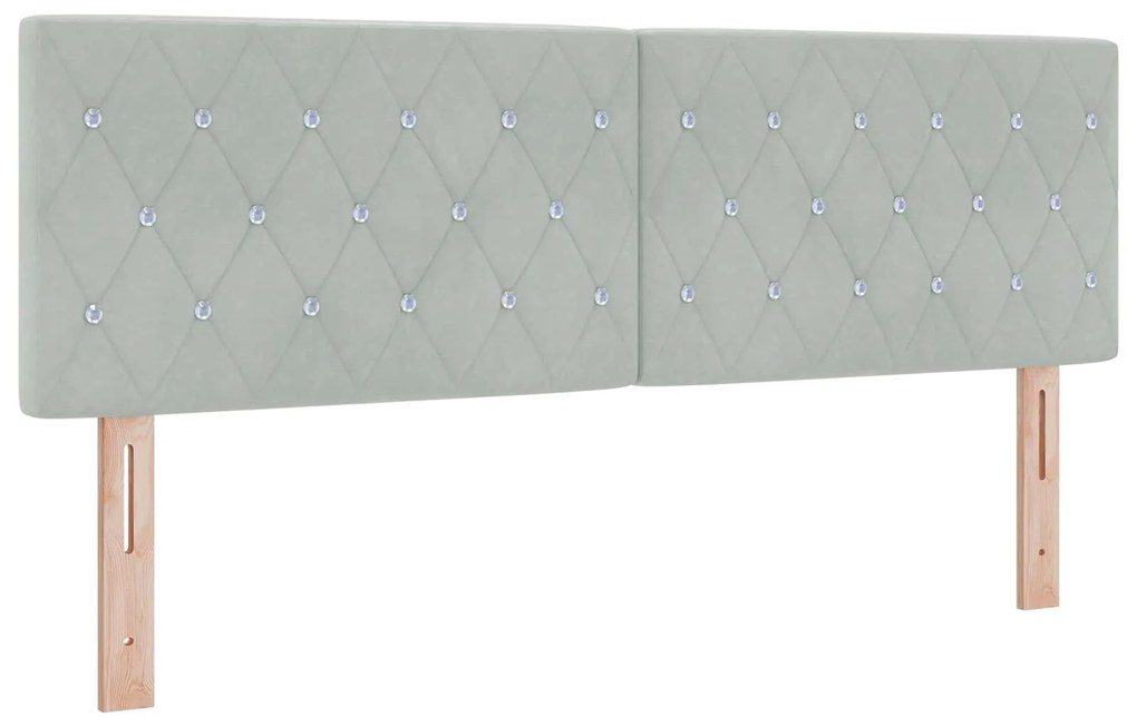 vidaXL Cabeceira com cabeceira Cinzento-claro 160 cm Couro Sintético