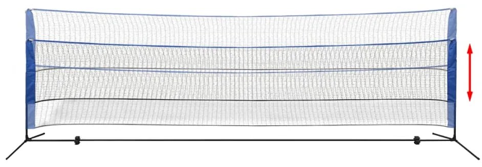 Conjunto rede de badminton com volantes 500 x 155 cm