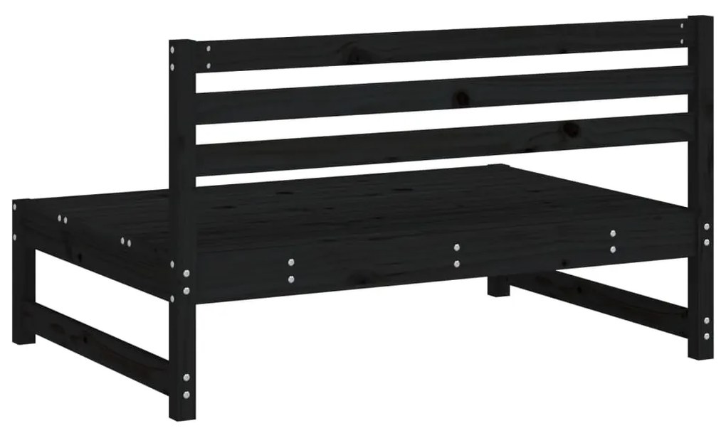 Sofá de centro para jardim 120x80 cm pinho maciço preto