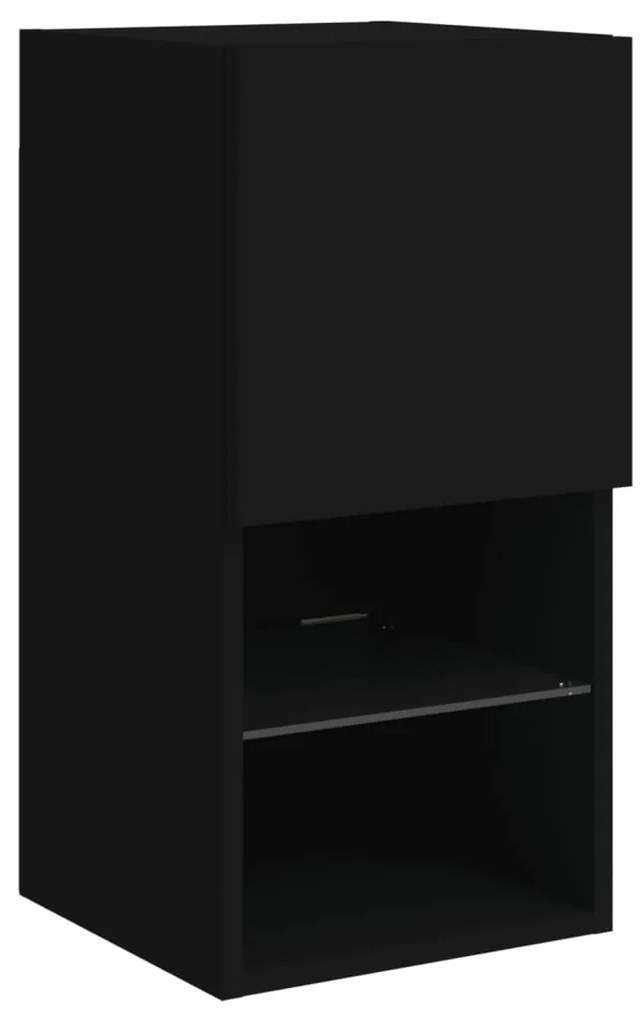 Móvel de TV c/ luzes LED 30,5x30x60 cm preto
