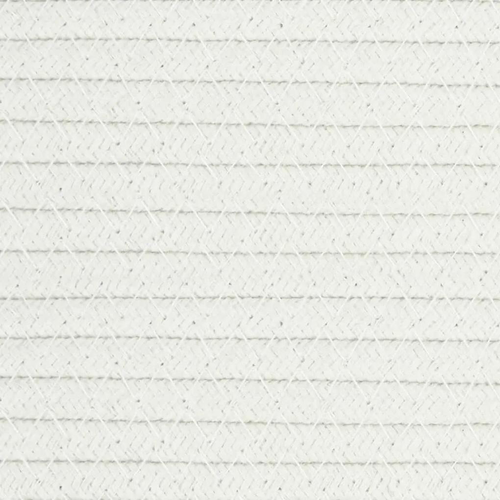 Cesto de arrumação com tampa Ø37x50cm algodão castanho e branco