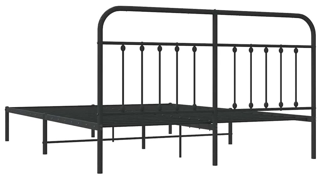 Estrutura de cama com cabeceira 183x213 cm metal preto