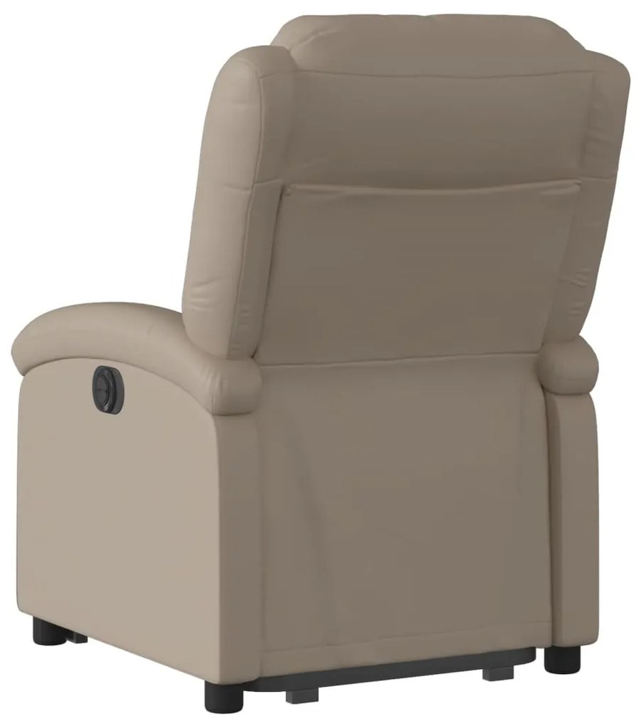 Poltrona reclinável elevatória couro artificial cor cappuccino