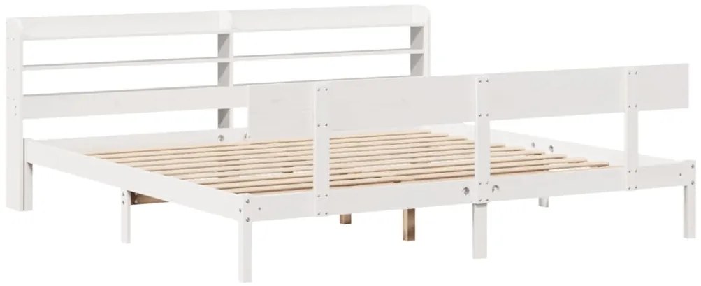 Cama sem colchão 180x200 cm madeira de pinho maciça branco