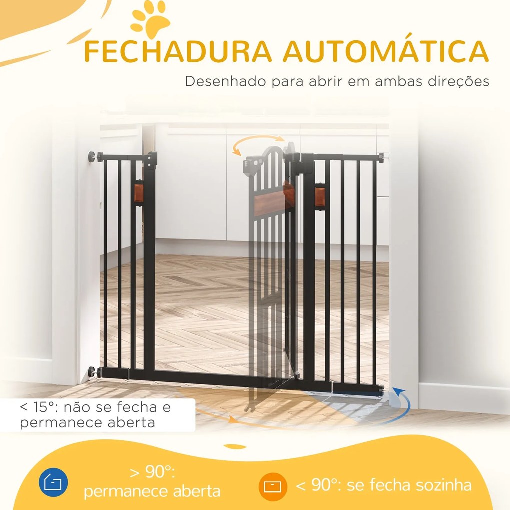 PawHut Barreira de Segurança para Cães Extensível para Portas Escadas