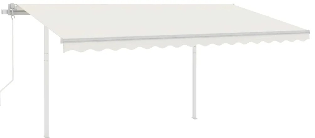 Toldo retrátil automático com postes 4,5x3,5 m cor creme