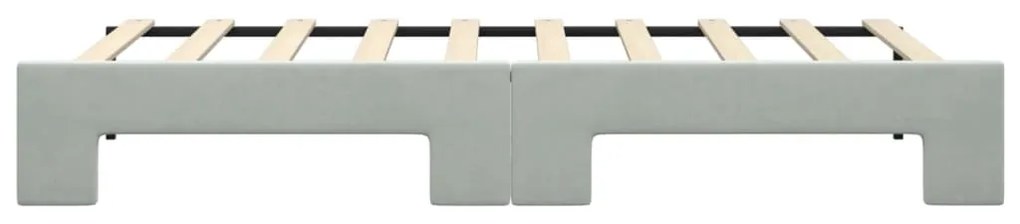 Sofá-cama com gavetão 90x190 cm veludo cinzento-claro