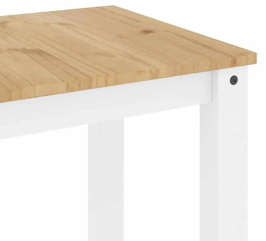 3 pcs conjunto de jantar Panama madeira pinho maciça branco