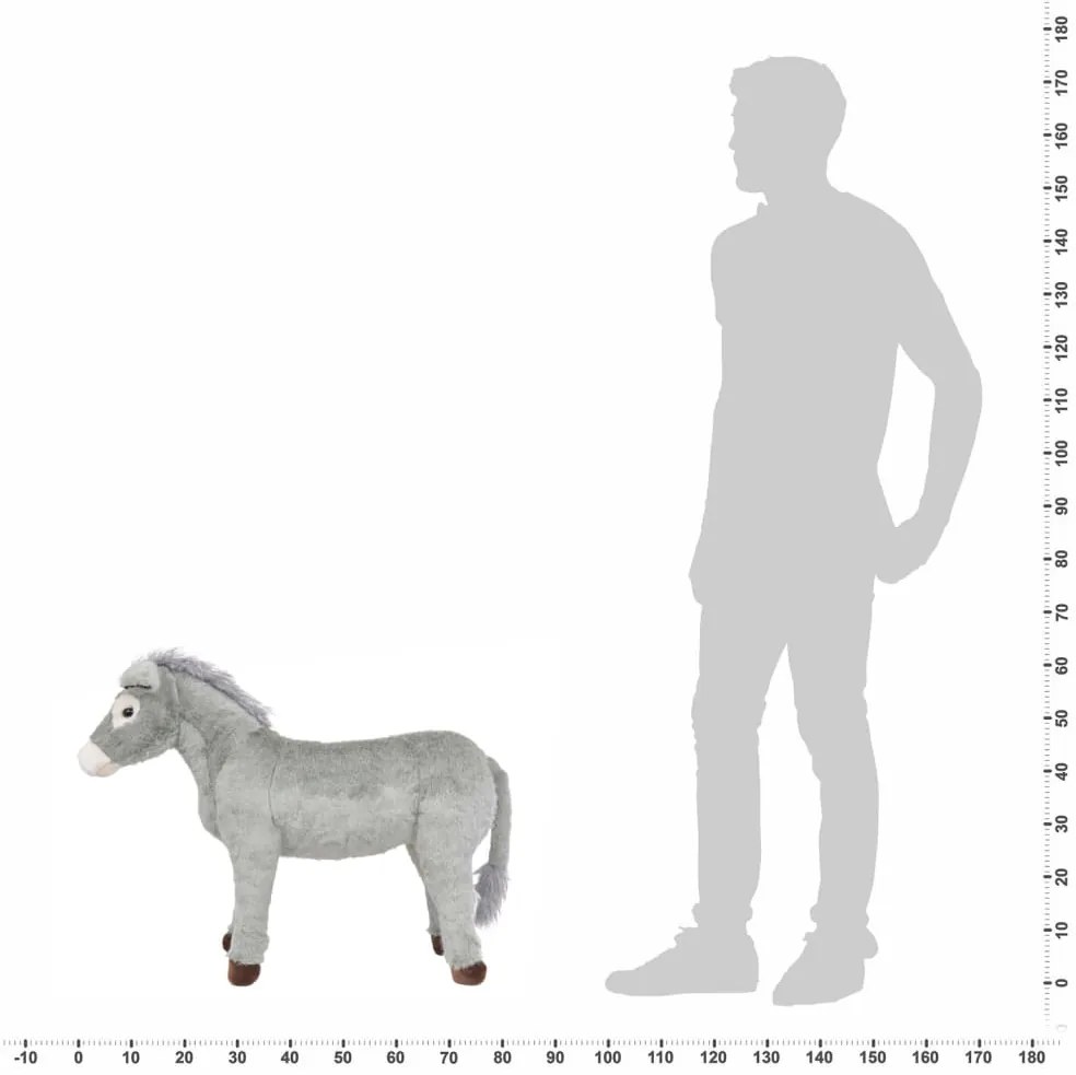 Burro de montar em peluche cinzento XXL
