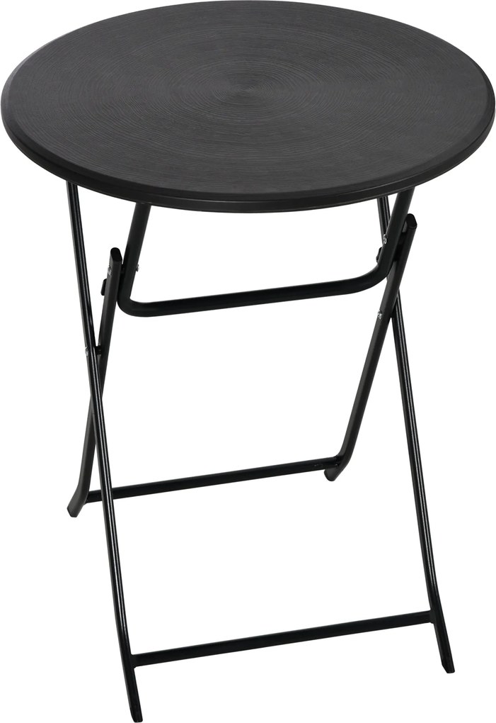 Outsunny Mesa Baixa Exterior para 2 Pessoas Mesa de Jardim Redonda com Estrutura em Aço Ø60x73 cm Cinza Escuro | Aosom Portugal