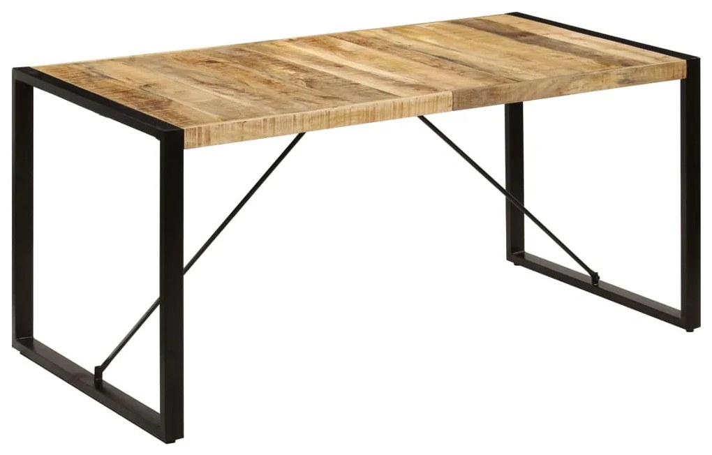 Mesa de jantar 160x80x75 cm madeira de mangueira maciça