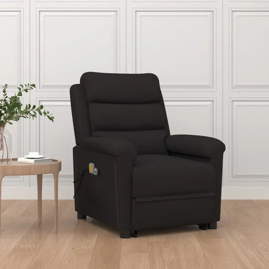 vidaXL Poltrona de massagens elevatória veludo preto
