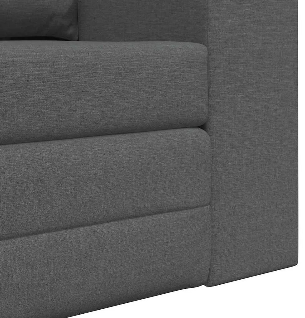 Sofá-camas 2 em 1 Cinza Escuro 148x71x83 cm Tecido