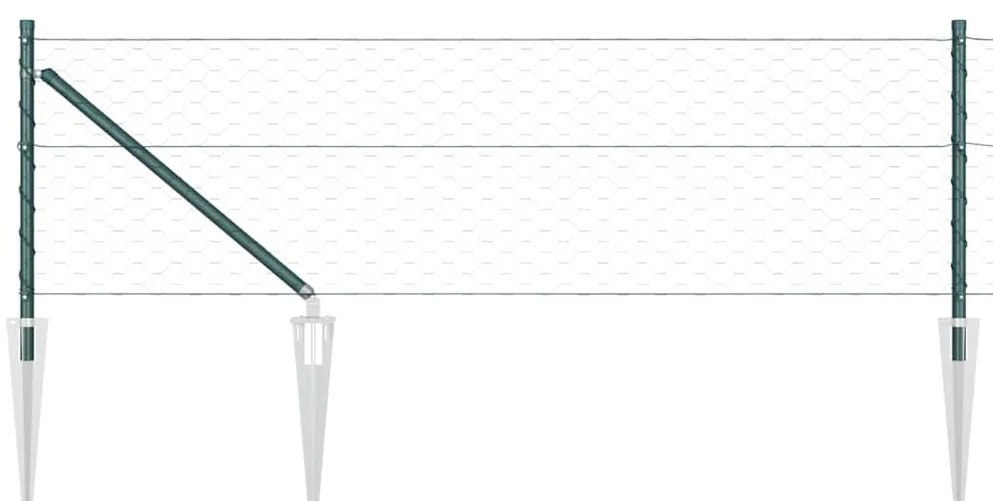 Cerca Hexagonal vidaXL Verde 0,6x25 m Aço