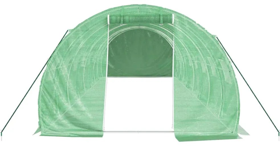 Estufa com estrutura de aço 24 m² 8x3x2 m verde