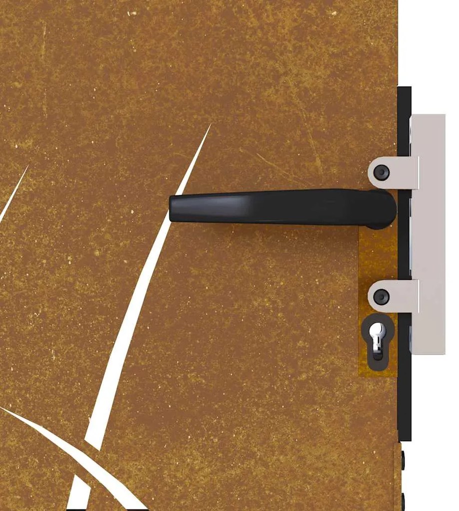 Portão de jardim 105x155 cm aço corten design erva