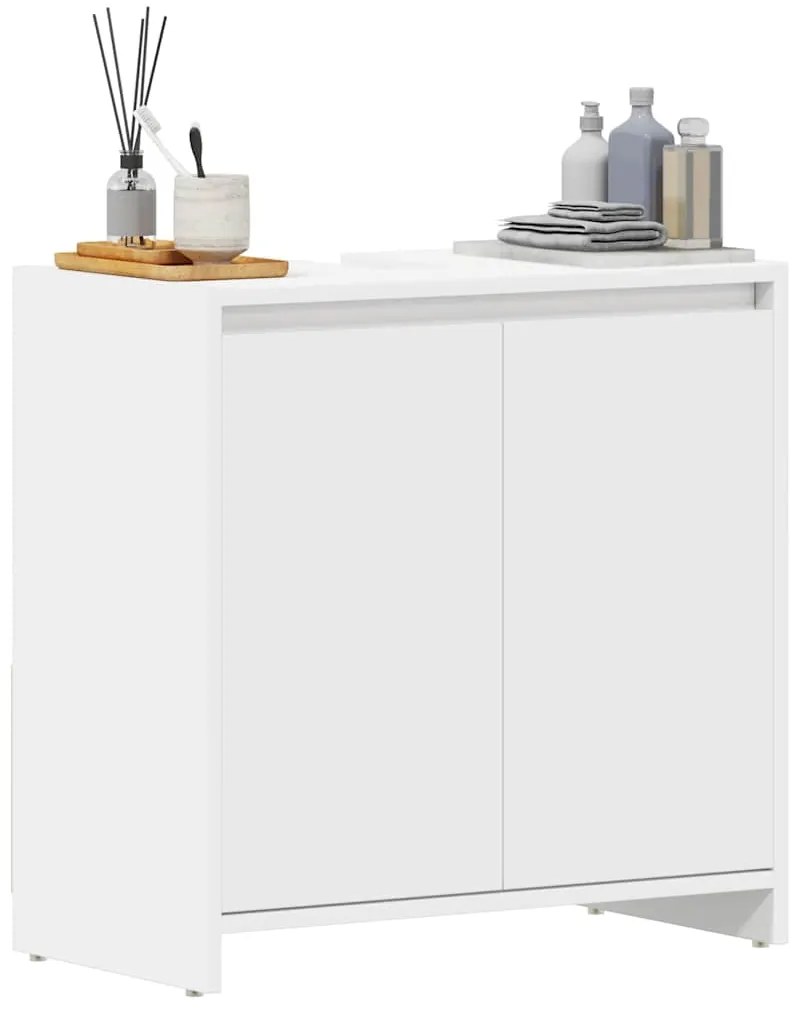 Armário de casa de banho 60x33x61 cm contraplacado branco