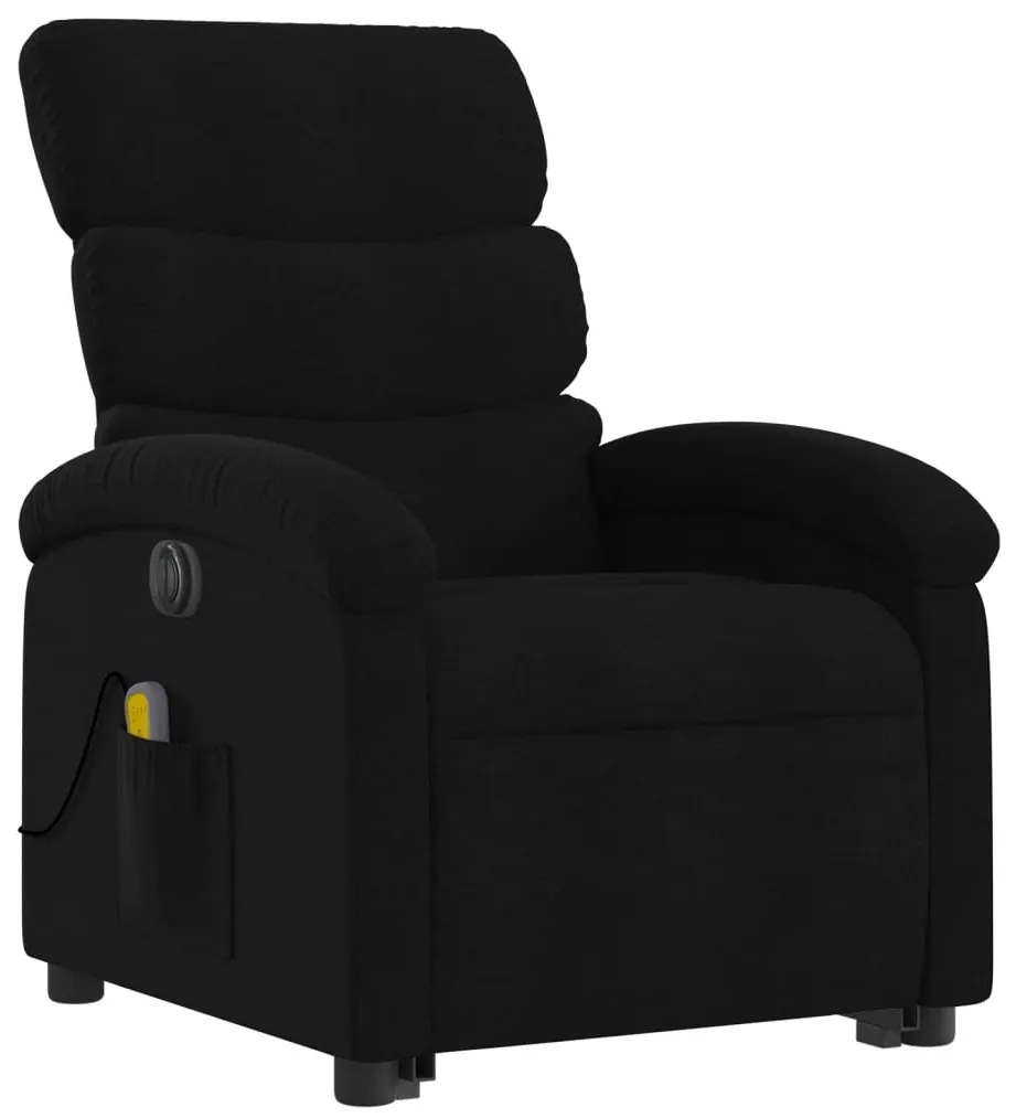 Poltrona elétrica elevatória massagens tecido preto